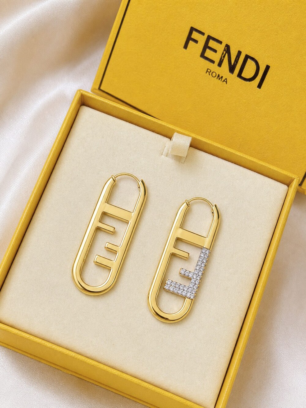 Fendi Modern Designer Earrings Style 3 | New with Box - Picture 6 of 9